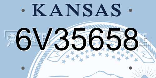 6V35658 Kansas License Plate