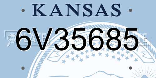 6V35685 Kansas License Plate