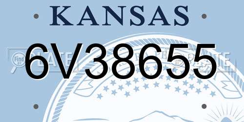 6V38655 Kansas License Plate