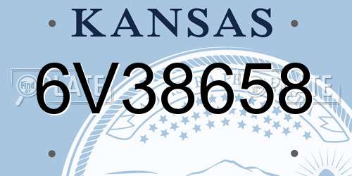 6V38658 Kansas License Plate