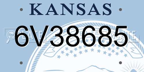 6V38685 Kansas License Plate