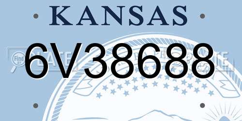 6V38688 Kansas License Plate