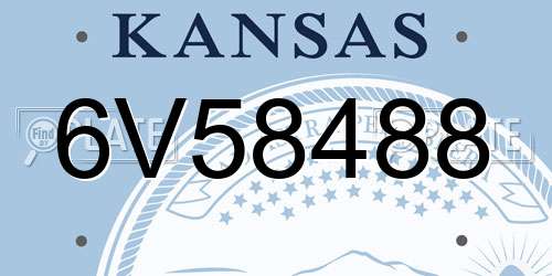6V58488 Kansas License Plate