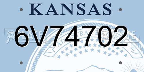 6V74702 Kansas License Plate