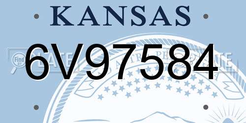 6V97584 Kansas License Plate