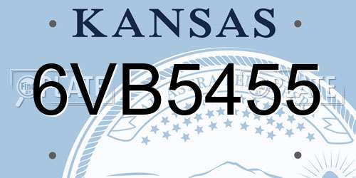 6VB5455 Kansas License Plate