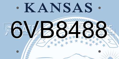 6VB8488 Kansas License Plate