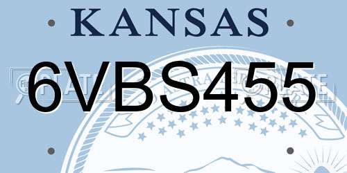 6VBS455 Kansas License Plate