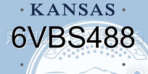 6VBS488 Kansas License Plate