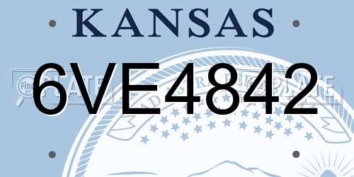 6VE4842 Kansas License Plate