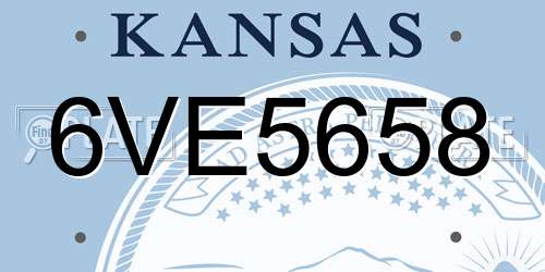 6VE5658 Kansas License Plate