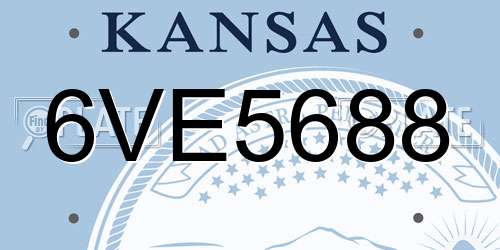 6VE5688 Kansas License Plate