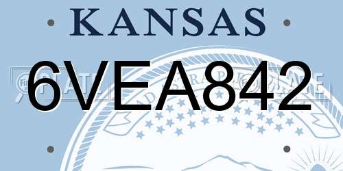 6VEA842 Kansas License Plate