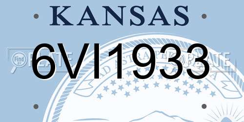 6VI1933 Kansas License Plate