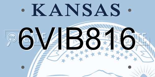 6VIB816 Kansas License Plate