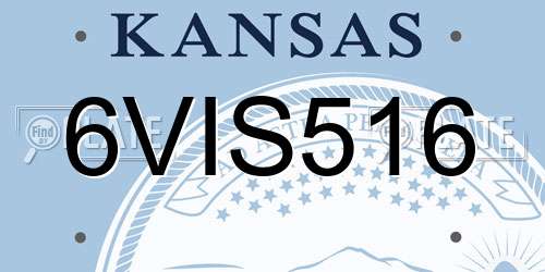 6VIS516 Kansas License Plate