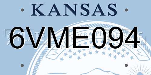 6VME094 Kansas License Plate