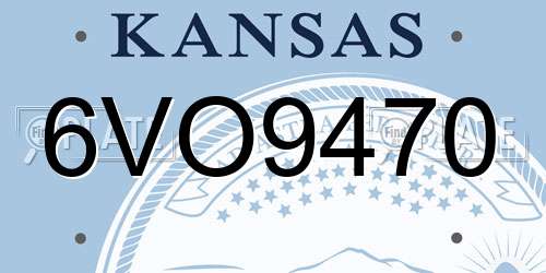 6VO9470 Kansas License Plate