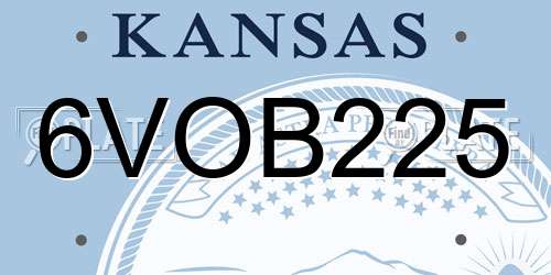 6VOB225 Kansas License Plate