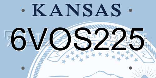 6VOS225 Kansas License Plate