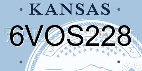 6VOS228 Kansas License Plate