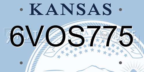 6VOS775 Kansas License Plate