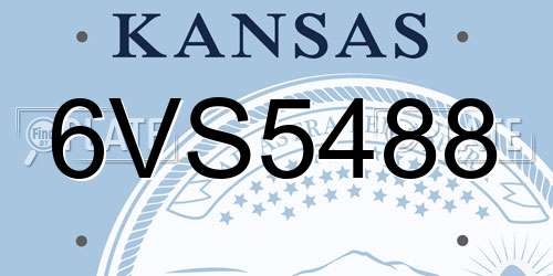 6VS5488 Kansas License Plate
