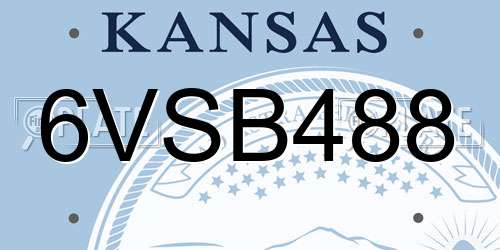 6VSB488 Kansas License Plate