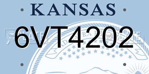 6VT4202 Kansas License Plate