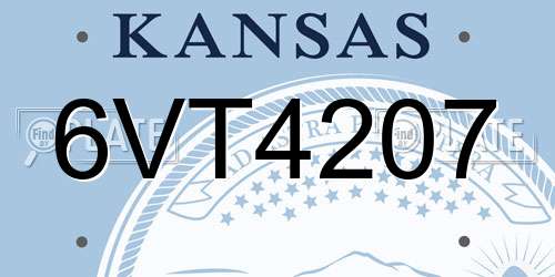 6VT4207 Kansas License Plate