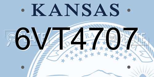 6VT4707 Kansas License Plate