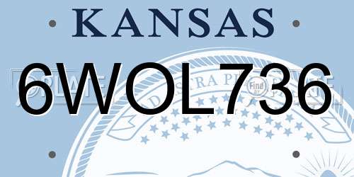 6WOL736 Kansas License Plate