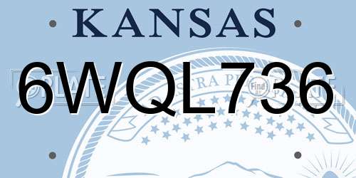 6WQL736 Kansas License Plate