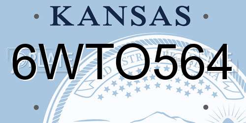 6WTO564 Kansas License Plate