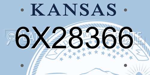 6X28366 Kansas License Plate