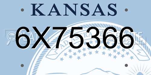 6X75366 Kansas License Plate
