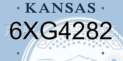 6XG4282 Kansas License Plate