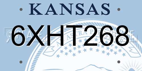 6XHT268 Kansas License Plate