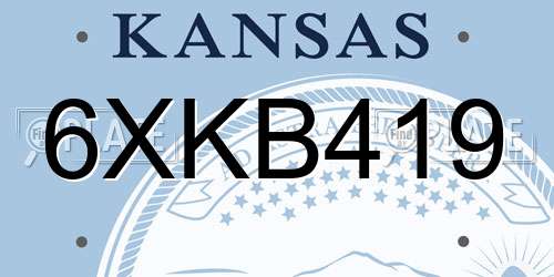 6XKB419 Kansas License Plate