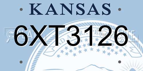6XT3126 Kansas License Plate