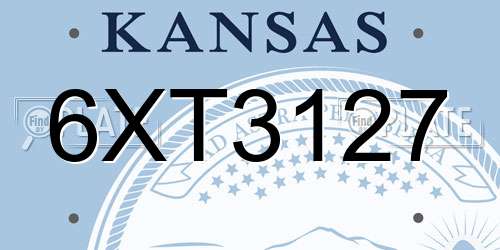 6XT3127 Kansas License Plate
