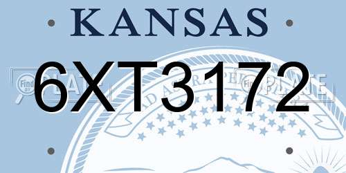 6XT3172 Kansas License Plate
