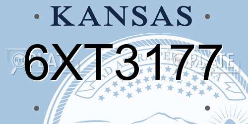 6XT3177 Kansas License Plate