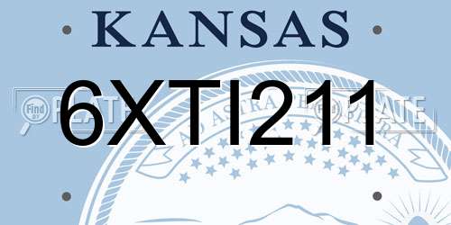 6XTI211 Kansas License Plate