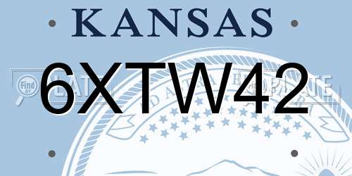 6XTW42 Kansas License Plate