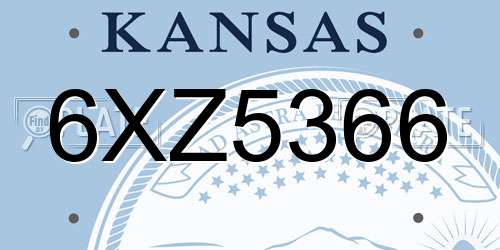 6XZ5366 Kansas License Plate