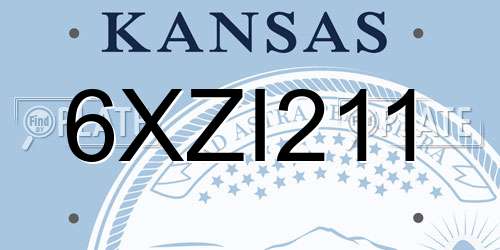 6XZI211 Kansas License Plate