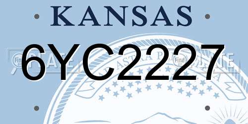 6YC2227 Kansas License Plate