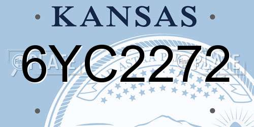 6YC2272 Kansas License Plate