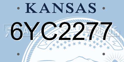 6YC2277 Kansas License Plate